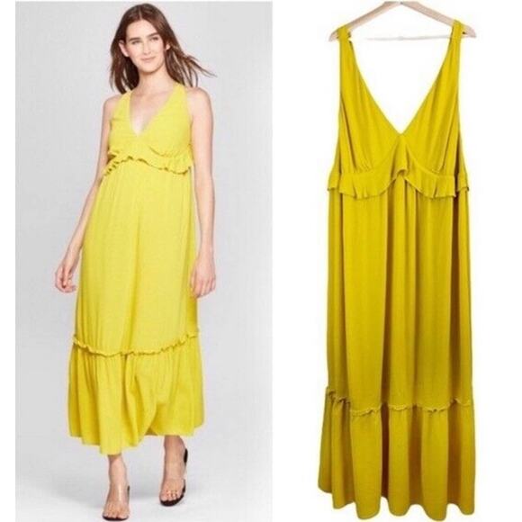 Who What Wear Dresses & Skirts - Who What Wear Yellow Ruffle Maxi Size X Small